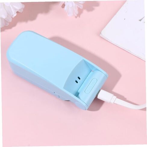 Portable USB Rechargeable Mini Folding Fan Double-headed Handheld Small Cooling Device for Travel Outdoor Use Blue in Saudi Arabia