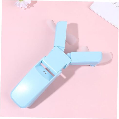 Portable USB Rechargeable Mini Folding Fan Double-headed Handheld Small Cooling Device for Travel Outdoor Use Blue in Saudi Arabia
