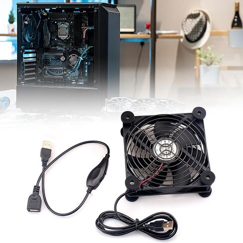 مبردات مروحة راوتر هادئة 120 مم مع وحدة تحكم في السرعة، مروحة تبريد تعمل بالطاقة USB DC5V لجهاز استقبال مودم جهاز التوجيه DVR in Saudi Arabia