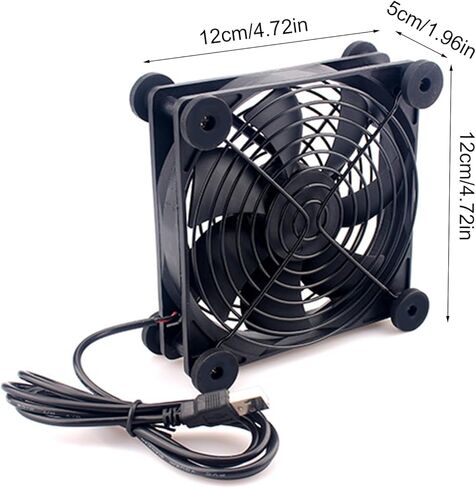 مبردات مروحة راوتر هادئة 120 مم مع وحدة تحكم في السرعة، مروحة تبريد تعمل بالطاقة USB DC5V لجهاز استقبال مودم جهاز التوجيه DVR in Saudi Arabia
