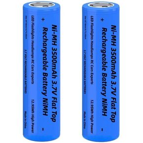 4 Pack 3500mAh Battery Ni-MH 3.7V, NiMH Flat Top 3.7Volt Rechargeable Batteries, High Capacity Long Lasting Battery for LED Flashlight, Headlamp, Mini Fan, RC Car, Doorbelll, with Storage Box in Kuwait