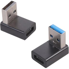 2 Piece 90 Degree USB to USB C Adapter USB3.0 Male to Type C Female Converter Charging Converter Data Transfer Data Transfer and Charging in Saudi Arabia