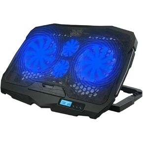 Angoily Multi Angle Laptop Cooling Rack with Four Silent Fans Dual USB Ports Skid Holder for Notebooks Portable Durable Computer Radiator Stand in Saudi Arabia