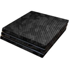 غلاف MightySkins من ألياف الكربون لجهاز Sony PS4 Pro - مموه أسود | لمسة نهائية واقية ومتينة من ألياف الكربون | سهل التطبيق والإزالة وتغيير الأنماط | صنع في الولايات المتحدة الأمريكية in Kuwait