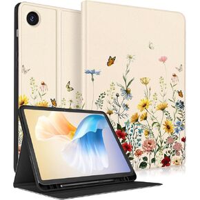 Wazzasoft for Samsung Galaxy Tab S9/S9 FE/S10/S10 FE/S10 Lite Case 10.9 Inch - Smart Folio Cover with Build-in Pencil Holder Women Girls Design for Samsung Tablet S9 Cover 11 inch,Retro Floral in Saudi Arabia