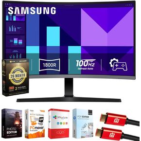 Samsung 27" S3 (S39GD) FHD 100Hz Curved Monitor with Speakers LS27D396GANXZA Bundle with Elite Suite 18, 2X HDMI Cable and Deco Gear CPS Exclusive 26 Month Protection Pack (BEACH-CPS-26M250) in Kuwait