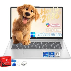HP 17 Laptop Computer, 17.3" FHD(1920×1080), Intel 10-Core i5-1334U, Fingerprint, Backlit KB, Win 11 Pro Laptop for Business & Students, Fast Charge, Redragon Patent Kit, 32GB RAM, 1TB SSD in Kuwait