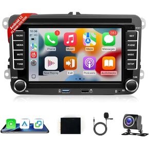 راديو سيارة Leadfan لسيارة Volkswagen Golf MK5 MK6 VW Passat Jetta Beetle SEAT ستيريو مع Carplay Android Auto، وحدة رأس تعمل باللمس مقاس 7 بوصة مع بلوتوث GPS WiFi FM وكاميرا خلفية SWC، 2+32G in Kuwait