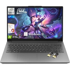 كمبيوتر محمول للألعاب Lenovo LOQ Essential، شاشة 15.6 بوصة FHD 144 هرتز، Intel Core i5-12450HX، GeForce RTX 3050، ذاكرة وصول عشوائي DDR5 سعة 16 جيجابايت، SSD 512 جيجابايت، مساعد AI، Wi-Fi 6، RJ-45، USB-C، HDMI، مع مكتب مدى الحياة، Win 11 Home in Kuwait