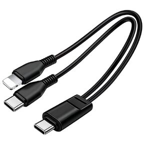3.3FT 2Pack Dual USB C Multi Type C Splitter Cable,2 in 1 Multi Charging Cable,USB C to Double USB C Port Compatible with iPhone 15,iPad Pro/Air,Samsung S24,Moto,Google Pixel 8,LG,Black(Only Charging) in Kuwait