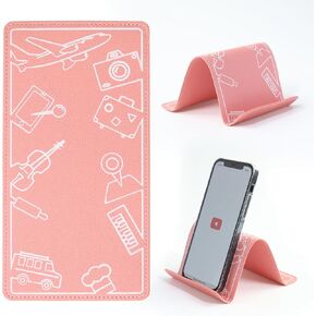 حامل الهاتف اللوحي بزاوية قابلة للتعديل، قوي عالمي لجميع الهواتف الذكية - قابل للطي ومحمول للمكتب، السفر، المنزل، المطبخ، السرير، جهاز المشي، الطائرة، وردي in Kuwait