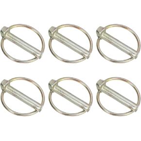 PATIKIL M10x50 mm Tractor Lynch Pin with Ring, 6 Pcs Heavy Duty Assortment Kit Lock Pin Clips for Tractors Trailer Farm Trucks Mowers, Silver Tone in Saudi Arabia
