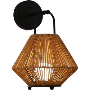 Rechargeable Portable Table Lamp with Woven Rattan Shade – Wall-Mountable Cordless LED Bedside Lamp for Bedroom, Nursery & Outdoor Use in Saudi Arabia