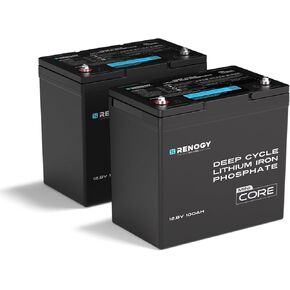 Lithium Battery Mini 12.8V 100AH LiFePO4 Battery, 100A BMS, Size 9.02 x 5.43 x 8.39, 21.8 LBS, Deep Cycle Batteries/Monitor-Compatible, Great for Trolling Motor, RV, Off-Grid, Black in Kuwait