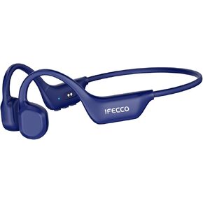 سماعات رأس IFECCO Bone Conduction Bluetooth 6.0 - IP67 مقاومة للماء مع ميكروفون، سماعات أذن لاسلكية مفتوحة للجري في صالة الألعاب الرياضية والمشي وركوب الدراجات (أسود) in Kuwait