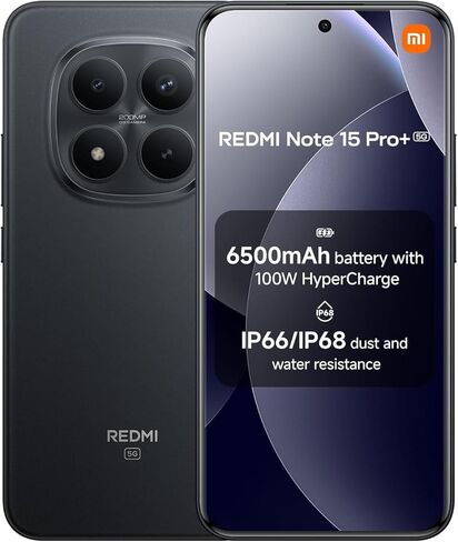XIAOMI Redmi Note 15 Pro+ Plus 5G Ai (Compatible with Tmobile Mint Tello & Global) (256GB + 8GB) NFC 6.83" 120Hz 200MP Ultra Camera Model 2510ERA8BG Unlocked Dual Sim Liberado (Glacier Blue) in Saudi Arabia