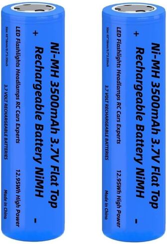 4 عبوات من بطاريات Ni-MH 3.7 فولت، 3500 مللي أمبير في الساعة، بطاريات NiMH ذات سطح مسطح 3.7 فولت قابلة لإعادة الشحن، بطارية عالية السعة تدوم طويلاً لمصباح LED، المصابيح الأمامية، مروحة صغيرة، سيارة RC، جرس الباب، مع صندوق تخزين in Saudi Arabia