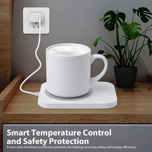 جهاز تسخين الأكواب، جهاز تسخين أكواب القهوة القابل لإعادة الشحن - قاعدة تسخين للمكتب، المكتب، الاستخدام المنزلي، محمول (أبيض) in Kuwait