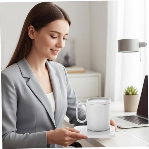 جهاز تسخين الأكواب، جهاز تسخين أكواب القهوة القابل لإعادة الشحن - قاعدة تسخين للمكتب، المكتب، الاستخدام المنزلي، محمول (أبيض) in Kuwait