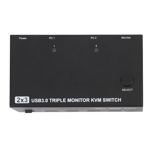 8K عند 60 هرتز HD KVM Switcher 2 كمبيوتر 3 شاشة مراقبة 4 منافذ USB 3.0، تحكم في 3 شاشات مع 4 أجهزة USB مع مجموعة واحدة من لوحة المفاتيح والماوس، نقل سريع للبيانات (قابس أمريكي) in Kuwait