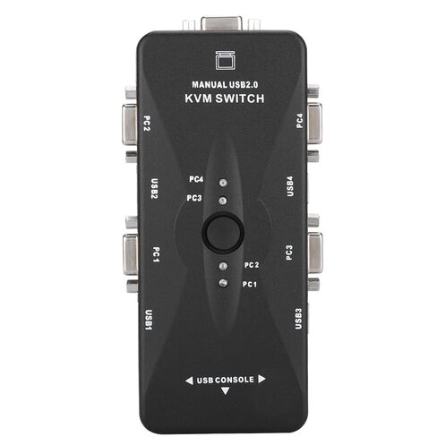 محول USB KVM بـ 4 منافذ مع كابل شاشة الكمبيوتر، اتصال VGA SVGA لشاشات متعددة، حل تبديل سطح المكتب المدمج in Kuwait