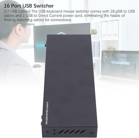 محدد محول USB، جهازي كمبيوتر لمشاركة أجهزة USB 2.0، محور صندوق محول طرفي، 16 منفذًا مع منفذ LAN للطابعة والماسح الضوئي ولوحة المفاتيح in Kuwait