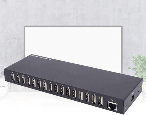 محدد محول USB، جهازي كمبيوتر لمشاركة أجهزة USB 2.0، محور صندوق محول طرفي، 16 منفذًا مع منفذ LAN للطابعة والماسح الضوئي ولوحة المفاتيح in Kuwait