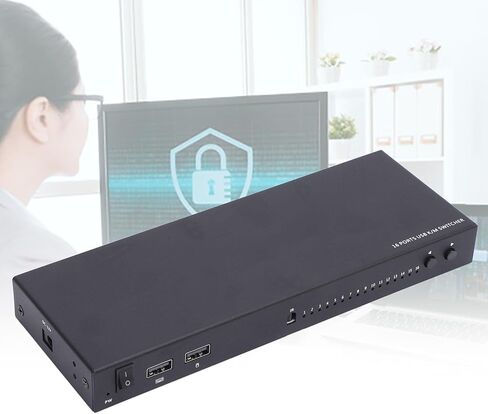 محدد محول USB، جهازي كمبيوتر لمشاركة أجهزة USB 2.0، محور صندوق محول طرفي، 16 منفذًا مع منفذ LAN للطابعة والماسح الضوئي ولوحة المفاتيح in Kuwait