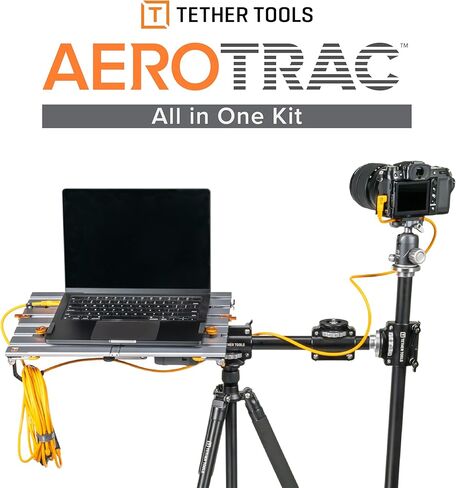 مجموعة أدوات Tether Tools AeroTrac Workstation الكل في واحد (منصة AeroTrac، - قابلة للطي ومحمولة - مع أرجل، وحامل أكواب، وخطافات، ومشابك، وأشرطة تقنية، وحقيبة حمل، وعارضة بأربعة رؤوس، وذراع جانبي وبكرة برأسين in Saudi Arabia