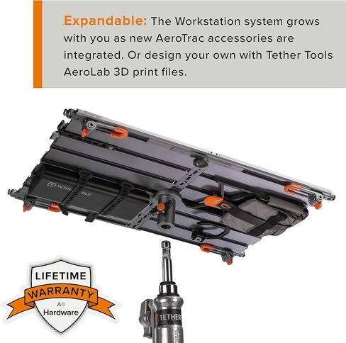 مجموعة أدوات Tether Tools AeroTrac Workstation الكل في واحد (منصة AeroTrac، - قابلة للطي ومحمولة - مع أرجل، وحامل أكواب، وخطافات، ومشابك، وأشرطة تقنية، وحقيبة حمل، وعارضة بأربعة رؤوس، وذراع جانبي وبكرة برأسين in Saudi Arabia