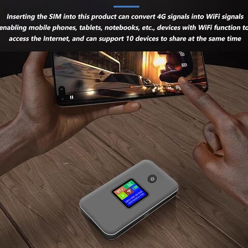 EBTOOLS 4G Mobile Hotspot، نقطة اتصال WiFi محمولة، تدعم 10 أجهزة متصلة، بطارية 3000mah، راوتر WiFi محمول 4G، 300Mbps، يدعم معظم البلدان، للسفر، المنزل in Saudi Arabia