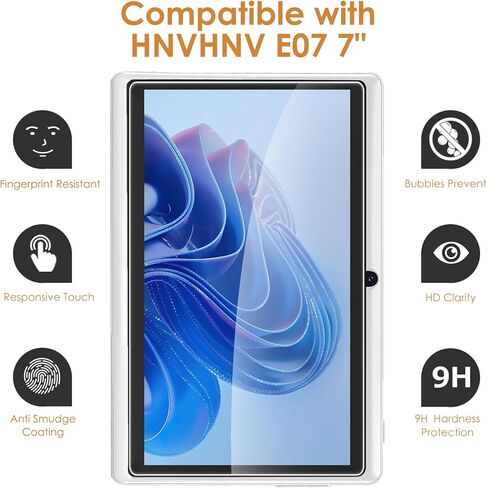 2-Pack Screen Protector Compatible with HNVHNV E07/Pritom K7 7"/ HOTTABLET HOTQ8/ PEICHENG Q8/ Contixo V8 V9 7" Tablet, Tempered Glass [HD Clarity] [9 Hardness] [Anti-Scratch] [Easy Installation] in Saudi Arabia