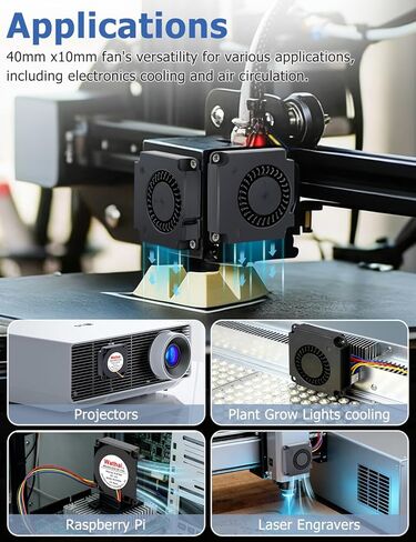 Wathai PWM 4 Pin 40mm منفاخ صغير 4010 مروحة 24 فولت، Ender 3 Fan ترقية 24 فولت مراوح مزدوجة كروية لاستبدال Ender 3 Pro 3X CR-10S in Saudi Arabia