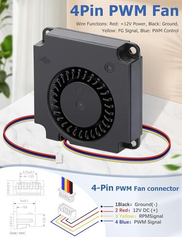 Wathai PWM 4 Pin 40mm منفاخ صغير 4010 مروحة 24 فولت، Ender 3 Fan ترقية 24 فولت مراوح مزدوجة كروية لاستبدال Ender 3 Pro 3X CR-10S in Saudi Arabia