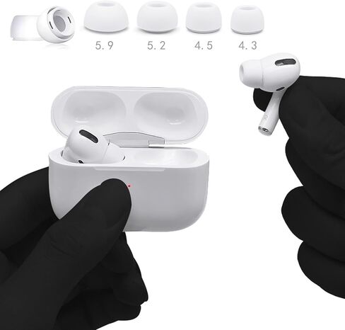 4 Pairs Ultra-Soft Silicone Replacement Ear Tips for Airpods Pro/2nd Gen, Charging Case Fit(XS/S/M/L) in Saudi Arabia