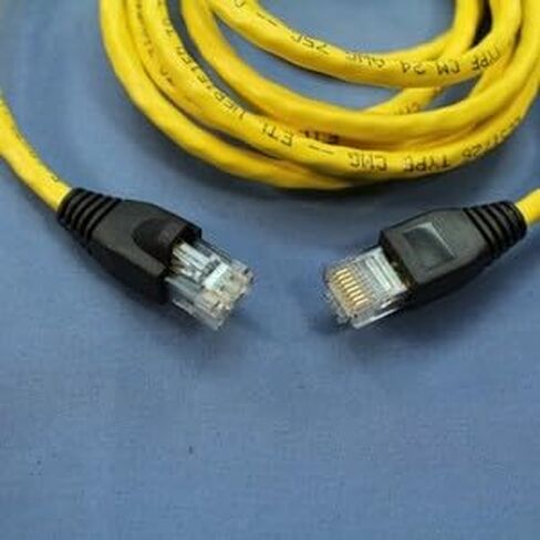 #US 5G455-7YW أصفر Cat5e 7ft كابل إيثرنت بيانات التصحيح الحبال شبكة 5 قطعة in Kuwait
