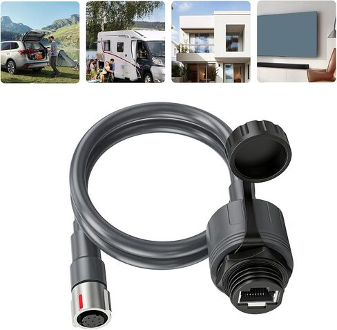 WALFRONT Rectangular Satellite SPX Male to RJ45 Adapter for Performance Gen3 Ethernet Cable Extension Connector 23AWG in Saudi Arabia