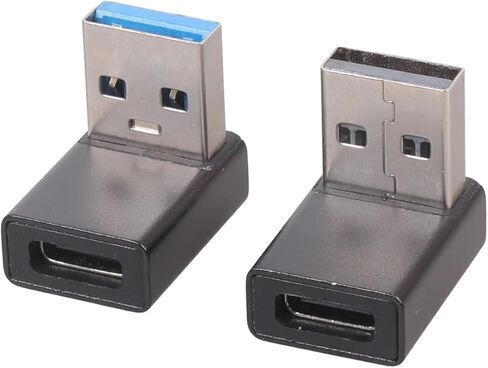 2 قطعة 90 درجة USB إلى USB C محول USB3.0 ذكر إلى نوع C أنثى محول شحن محول نقل البيانات نقل البيانات والشحن in Saudi Arabia
