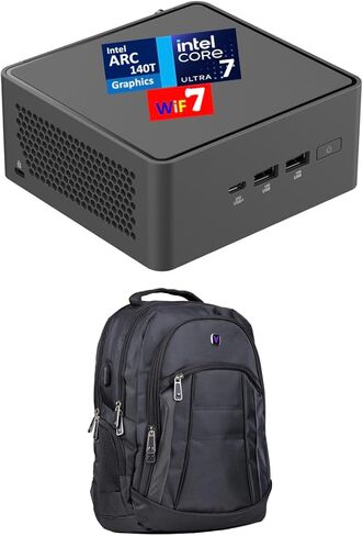 ASUS NUC 15 Pro AI Business Mini Desktop (Intel Ultra 7-255H، Intel Arc 140T، 8GB DDR5، 256GB PCIe SSD، 2 Thunderbolt 4، WiFi 7، Bluetooth 5.4، 120W PSU، RJ-45، 2 HDMI، Win 11 Home) مع حقيبة ظهر مميزة in Saudi Arabia