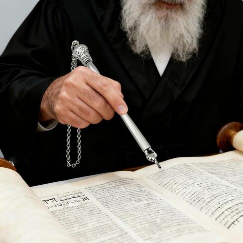 Yad Torah Bible Pointer, 6.69inch Home Decor Zinc Alloy Silver Crown Top Bible Reading Tool, Hand Pointer and Connected Chain for Adults Jewish Bar Mitzvah in Saudi Arabia