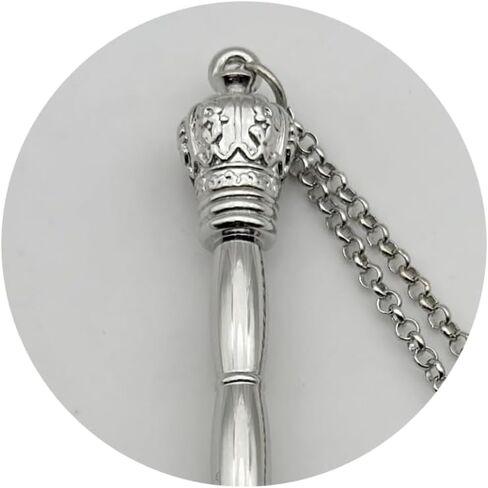 Yad Torah Bible Pointer, 6.69inch Home Decor Zinc Alloy Silver Crown Top Bible Reading Tool, Hand Pointer and Connected Chain for Adults Jewish Bar Mitzvah in Saudi Arabia