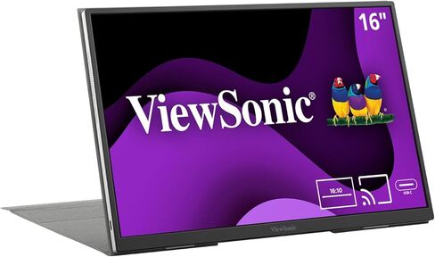 شاشة ViewSonic VG1656N-S مقاس 16 بوصة 1200 بكسل IPS لاسلكية محمولة مع 2 طريقة تعمل بالطاقة 60 وات USB C، 60 هرتز، أسود - مُجدد معتمد in Kuwait