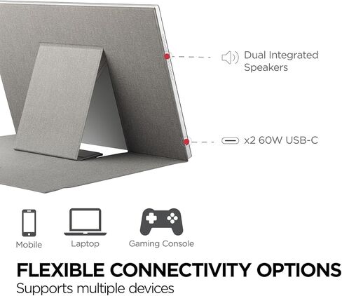 شاشة ViewSonic VG1656N-S مقاس 16 بوصة 1200 بكسل IPS لاسلكية محمولة مع 2 طريقة تعمل بالطاقة 60 وات USB C، 60 هرتز، أسود - مُجدد معتمد in Kuwait