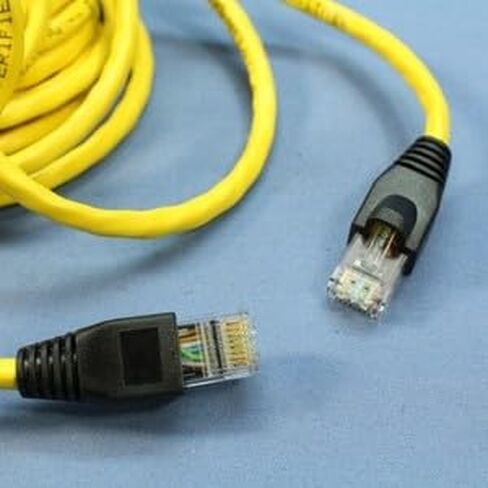 #US 5G455-15Y أصفر Cat5e 15ft كابل إيثرنت أسلاك تصحيح البيانات شبكة 5 قطعة in Saudi Arabia