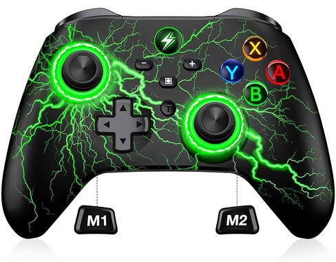 GAMSINGY Wireless PC Controller and Controller Stand Compatible with Nintendo Switch 1/2/iOS/Android/Windows with 2 Macro Button, Gamepad with LED Turbo Vibration Motion Control Support HID MFi Steam in Saudi Arabia