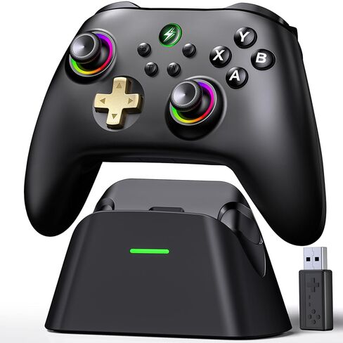 GAMSINGY Wireless PC Controller and Controller Stand Compatible with Nintendo Switch 1/2/iOS/Android/Windows with 2 Macro Button, Gamepad with LED Turbo Vibration Motion Control Support HID MFi Steam in Saudi Arabia