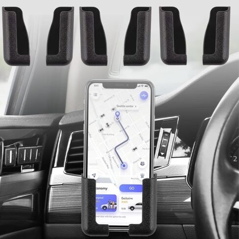 3Pcs Multifunction Car Dashboard Mount Bracket Self-Adhesive Phone Holder GPS Navigation Rack Stand Auto Interior Accessories,Black in Saudi Arabia