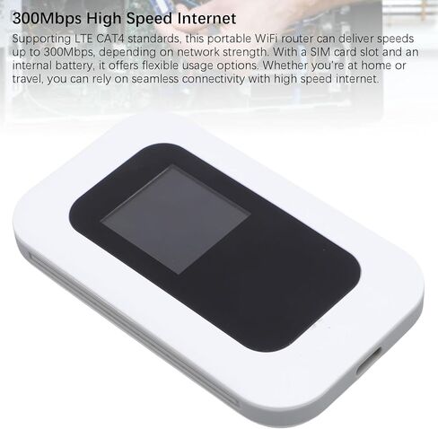جهاز Luqeeg WiFi Hotspot، إعداد سهل للتوصيل والتشغيل بسرعة 300 ميجابايت في الثانية عالي السرعة 4G جهاز نقطة اتصال متنقل محمول مع عمر بطارية طويل، أدوات إلكترونية للتخييم أثناء السفر in Saudi Arabia