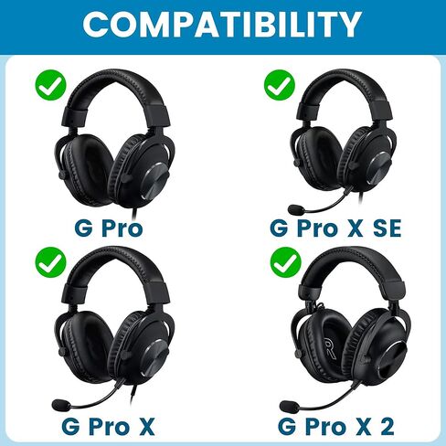 وسائد أذن بديلة من جل التبريد لسماعات Logitech G Pro وG Pro X وG Prox 2 وG Pro X SE - وسائد مع رغوة عازلة للضوضاء وسمك إضافي in Kuwait