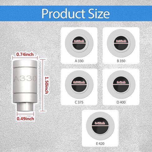 Gauge Body with 5 Bushing Set,Headspace Gague Kit Replacement for A330,C375,D400,B350,E420 Compatible with Checking Most Brass Case Bottlenecks in Saudi Arabia
